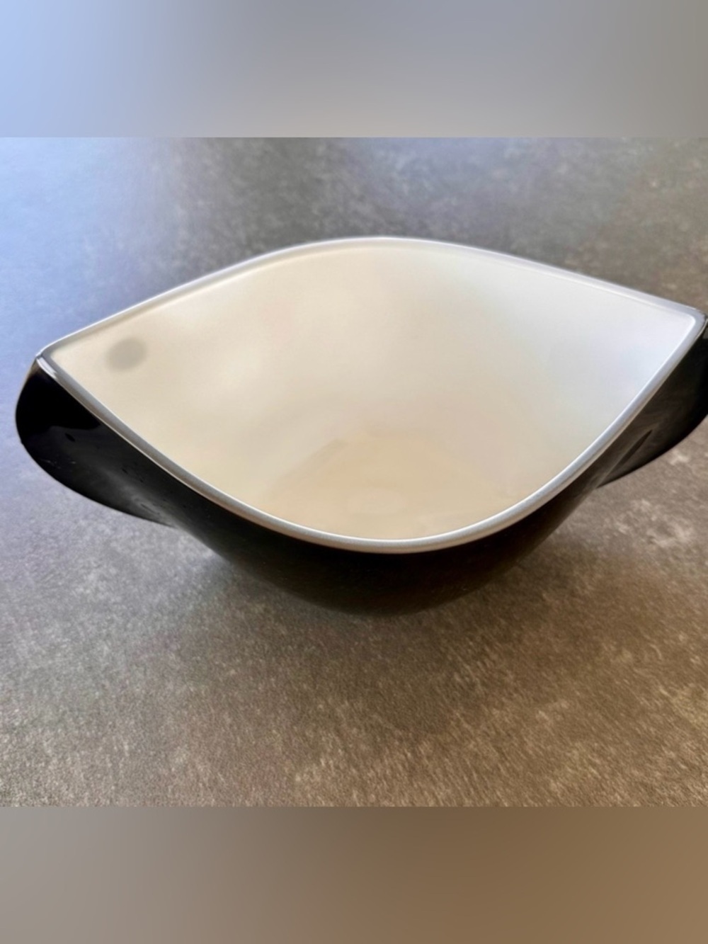 Bohemia Czech Lead Crystal Black Cut Art Glass Bowl Modern Centerpiece